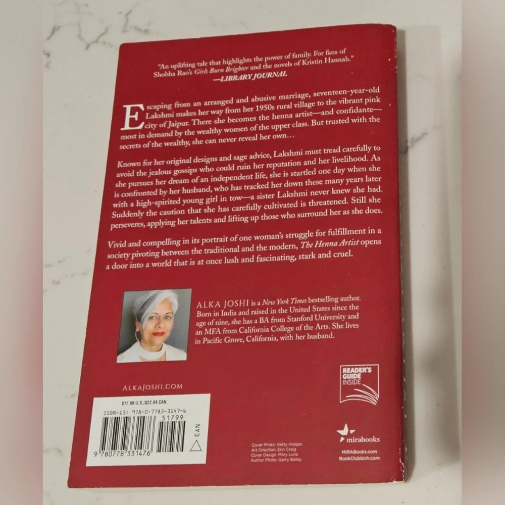 The Henna Artist Alka Joshi Paperback Book New York Times Best Selling BOGO